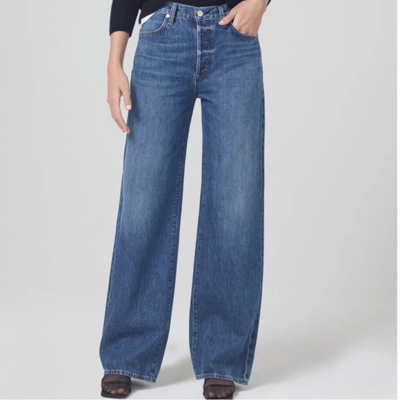 Citizens of Humanity Annina Premium Vintage Hi-Rise Button Fly Wide Leg Jean 32 - Picture 1 of 13